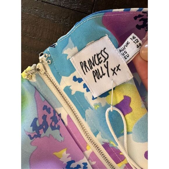 Princess Polly Kianni Strapless Top Blue Floral Size 12 New - Picture 8 of 8